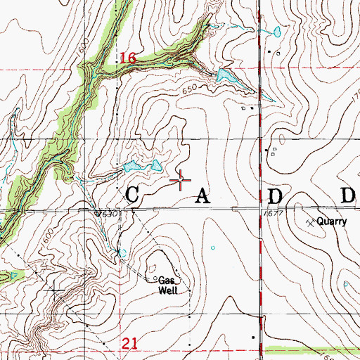Topographic Map of Township of Caddo, OK