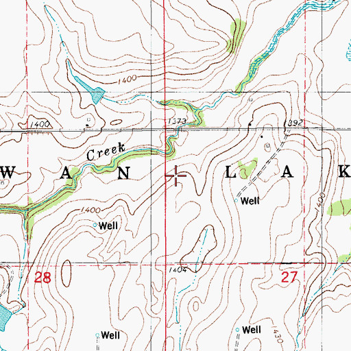 Topographic Map of Township of Swan Lake, OK