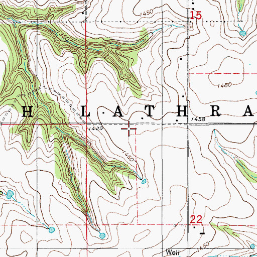 Topographic Map of Township of South Lathram, OK