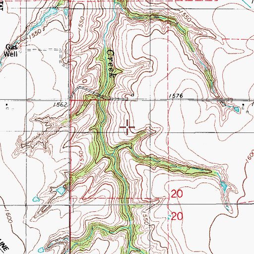 Topographic Map of Township of Mound Valley, OK