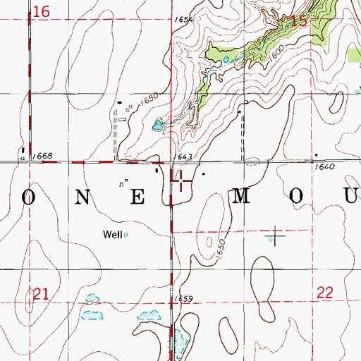 Topographic Map of Township of Lone Mound, OK