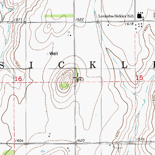 Topographic Map of Township of Sickles, OK
