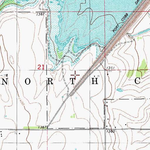 Topographic Map of Township of North Cobb, OK