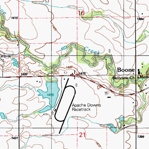 Topographic Map of Township of Boone, OK
