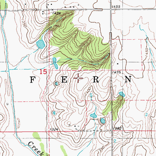 Topographic Map of Township of Fern, OK