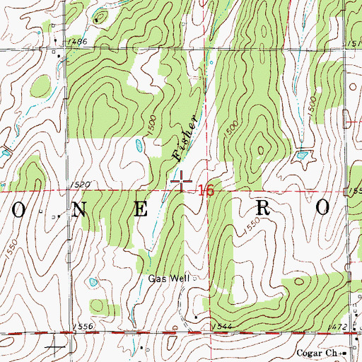 Topographic Map of Township of Lone Rock, OK