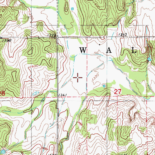 Topographic Map of Township of Walnut, OK
