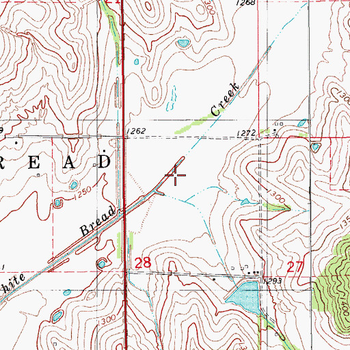 Topographic Map of Township of White Bread, OK