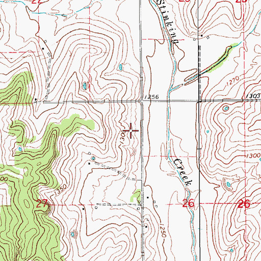Topographic Map of Township of Jefferson, OK
