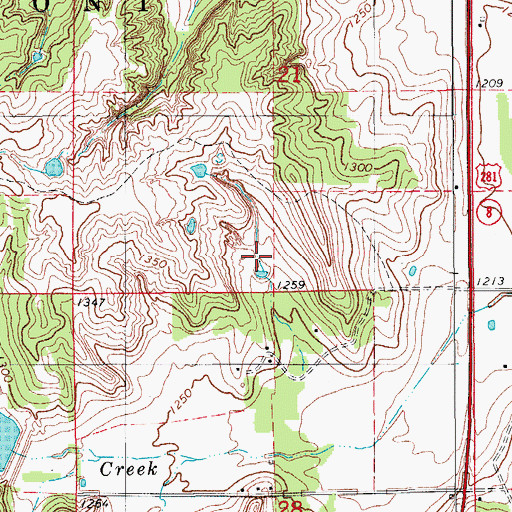 Topographic Map of Township of Gracemont, OK
