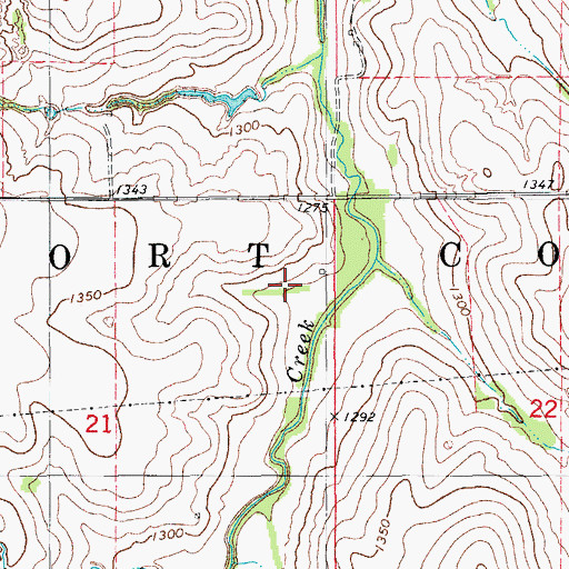 Topographic Map of Township of Fort Cobb, OK