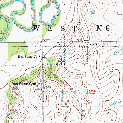 Topographic Map of Township of West McKinley, OK
