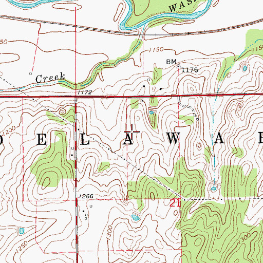 Topographic Map of Township of Delaware, OK