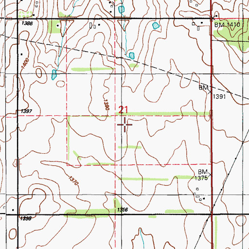 Topographic Map of Township of Highland, OK