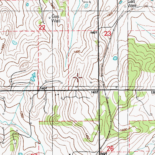 Topographic Map of Township of North Cement, OK