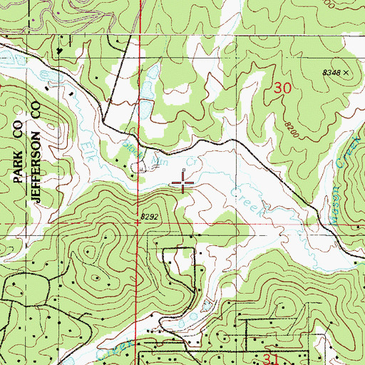 Topographic Map of Black Mountain Creek, CO