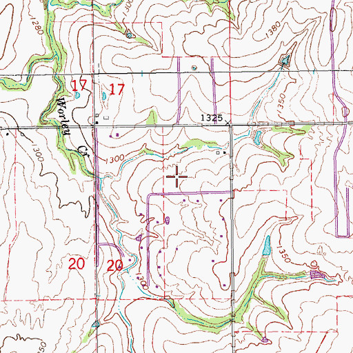 Topographic Map of Township of Waldron, OK