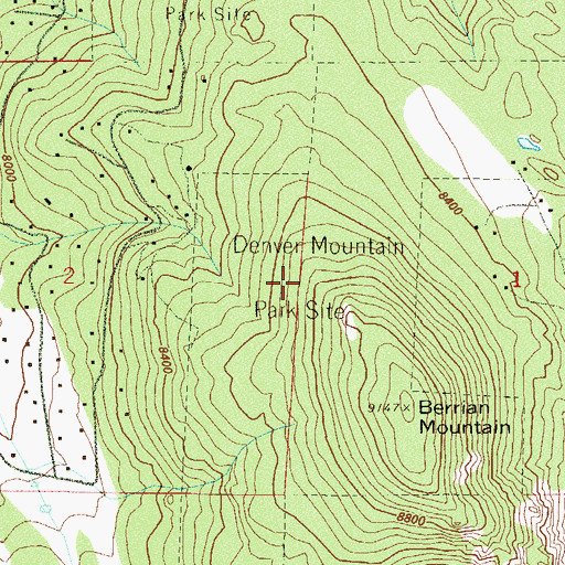 Topographic Map of Denver Mountain Park Site, CO