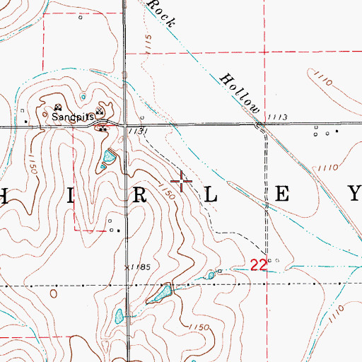 Topographic Map of Township of Shirley, OK