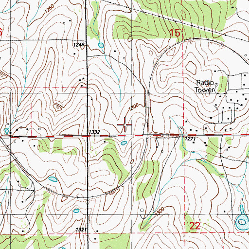 Topographic Map of Township of Hillsboro, OK