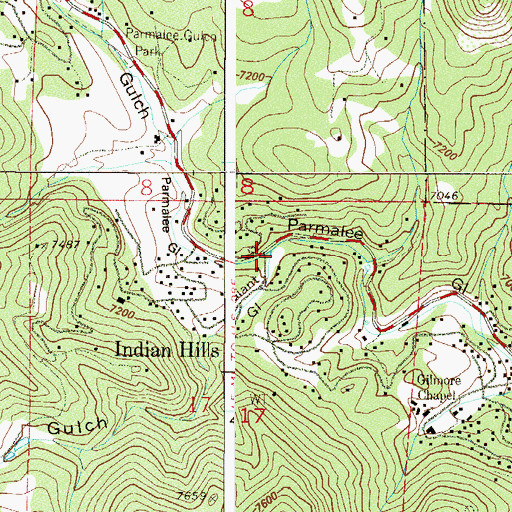 Topographic Map of Giant Gulch, CO