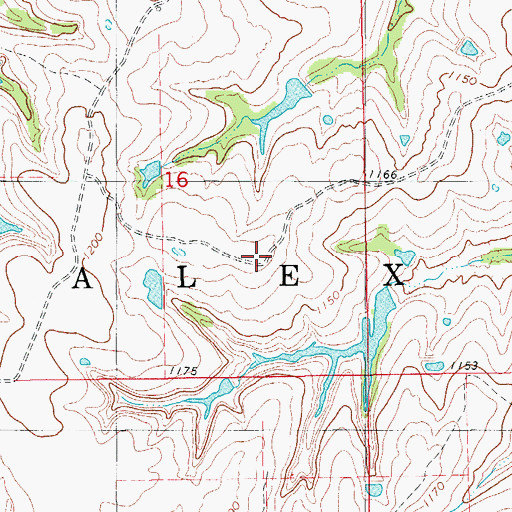 Topographic Map of Township of Alex, OK