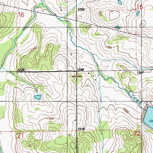 Topographic Map of Township of Cross, OK