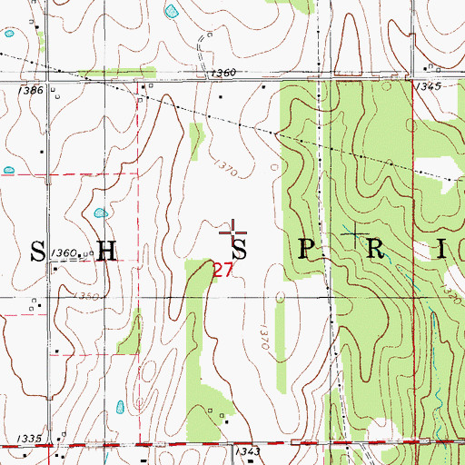 Topographic Map of Township of Rush Springs, OK