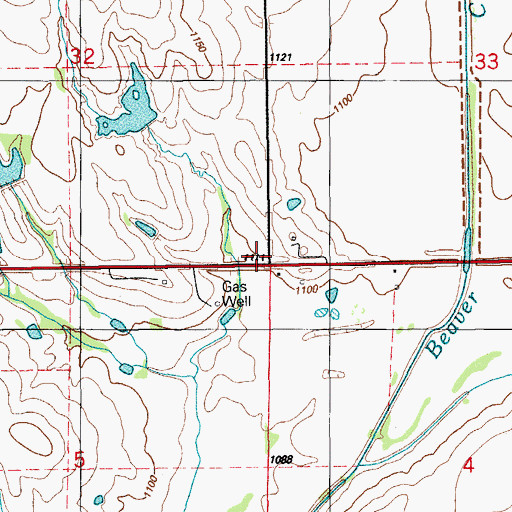 Topographic Map of Township of Richland, OK