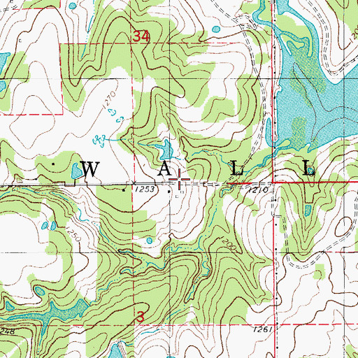 Topographic Map of Township of Wall, OK