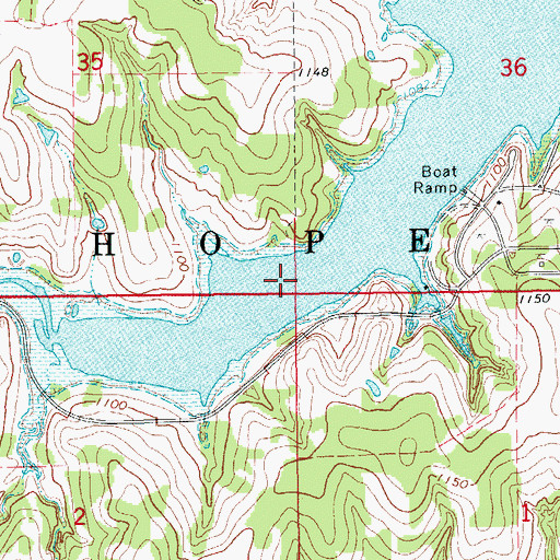 Topographic Map of Township of Hope, OK