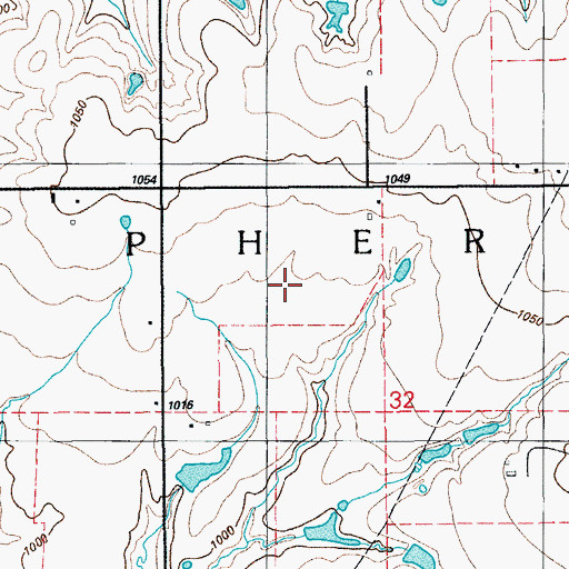 Topographic Map of Township of McPherson, OK