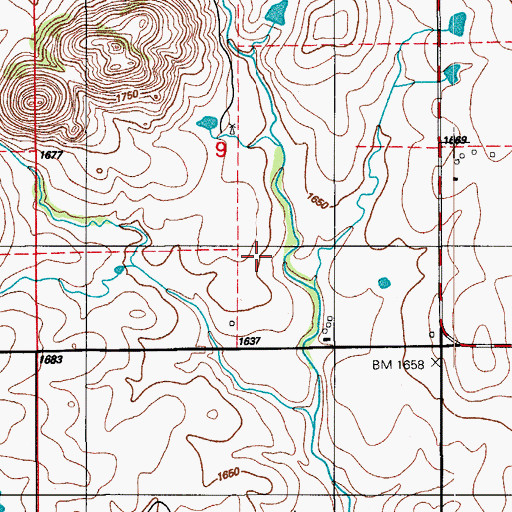 Topographic Map of Township of Saddle Mountain, OK