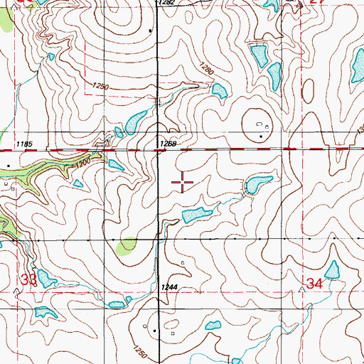 Topographic Map of Township of Chandler, OK