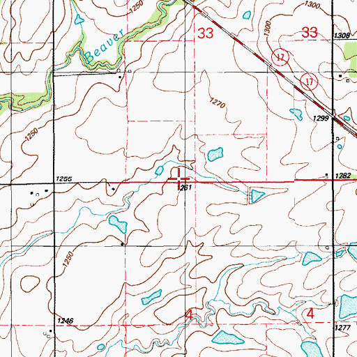 Topographic Map of Township of Richard, OK