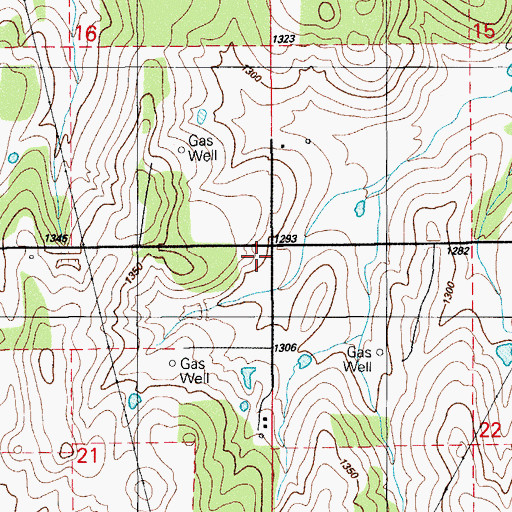 Topographic Map of Township of Cedar Grove, OK
