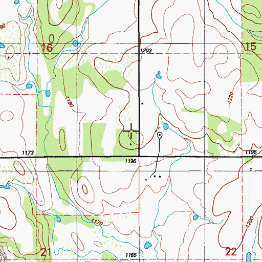 Topographic Map of Township of Painter, OK