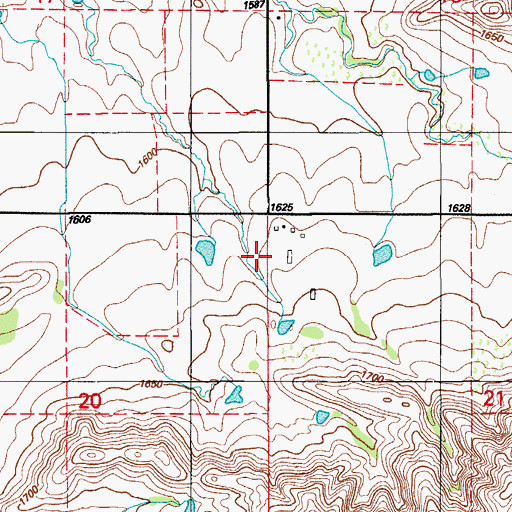 Topographic Map of Township of Marshall, OK