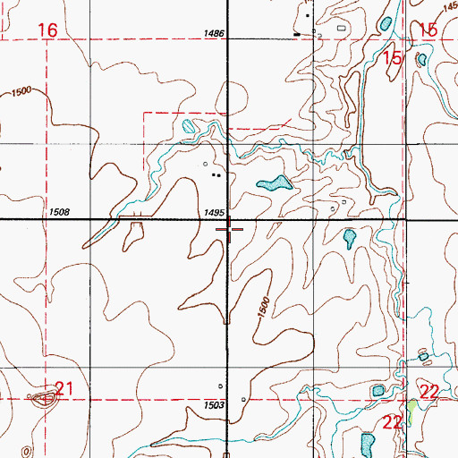 Topographic Map of Township of Cooper, OK