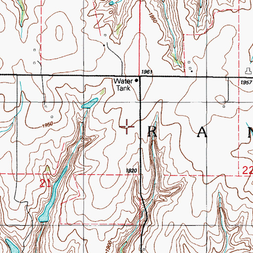 Topographic Map of Township of Raney, OK
