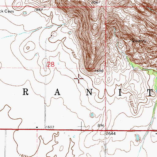 Topographic Map of Township of Granite, OK