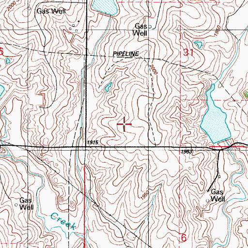 Topographic Map of Township of Dewey, OK