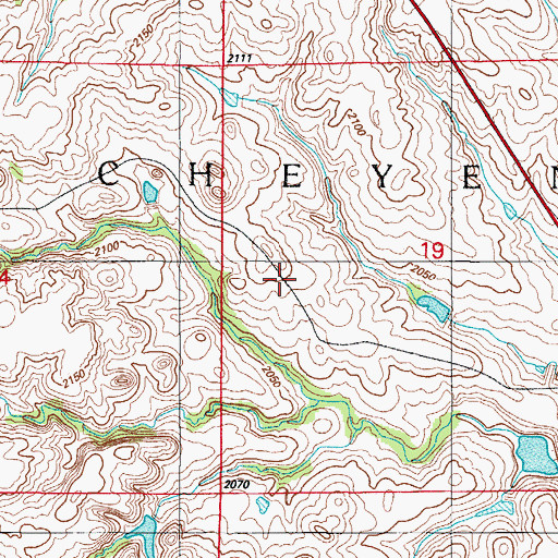 Topographic Map of Township of Cheyenne, OK