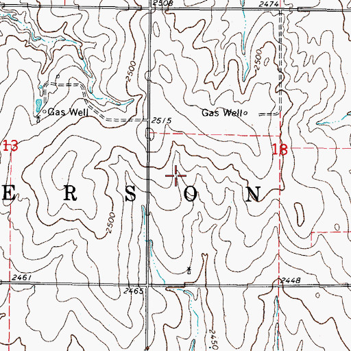 Topographic Map of Township of Jefferson, OK