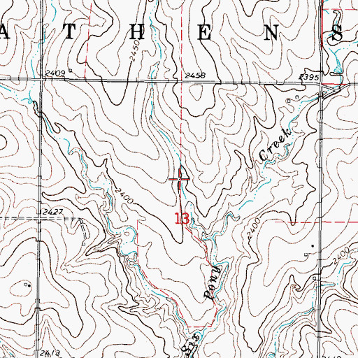 Topographic Map of Township of Athens, OK