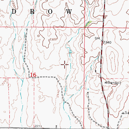 Topographic Map of Township of Woodrow, OK