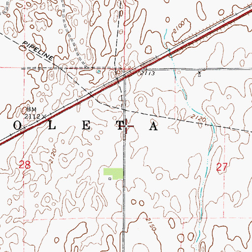 Topographic Map of Township of Oleta, OK