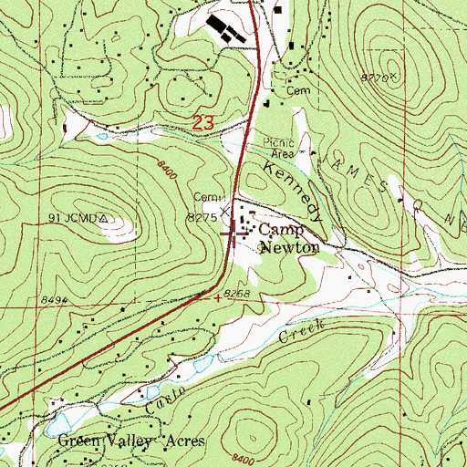 Topographic Map of Camp Newton, CO