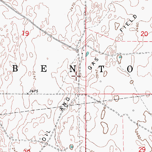 Topographic Map of Township of Benton, OK