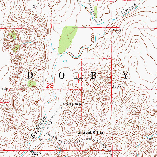 Topographic Map of Township of Doby, OK